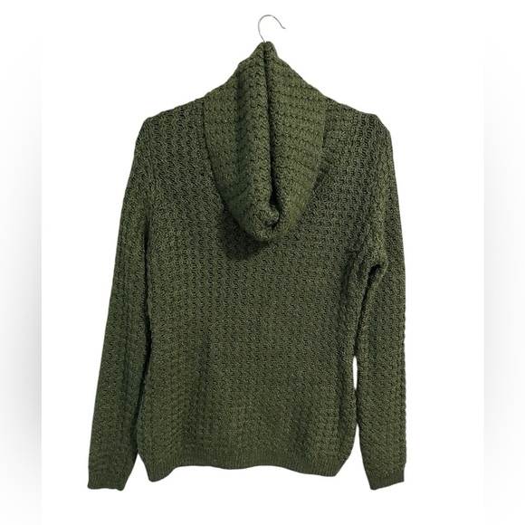 Banana Republic Cowl Turtleneck Knit Wool Alpaca Blend Olive Cargo Chunky Size M - Picture 1 of 7